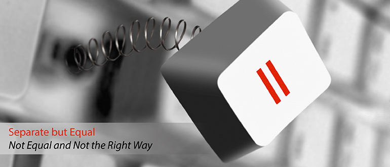 Separate but Equal: Not Equal and Not the Right Way