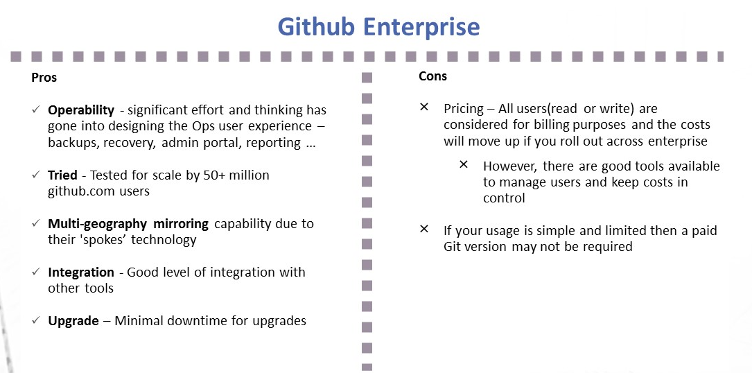 Github Enterprise pros and cons