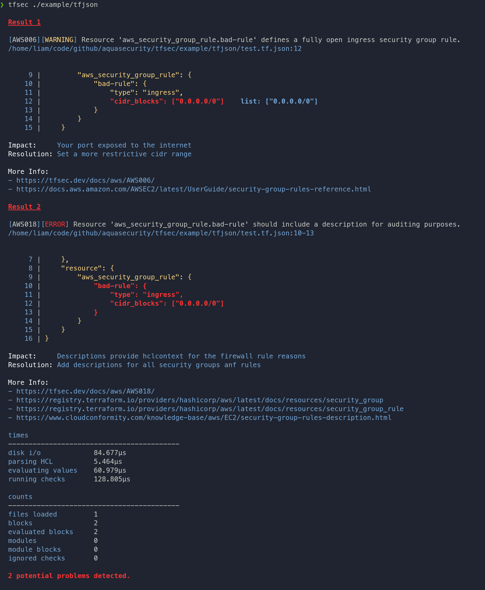 Aqua Security tfsec