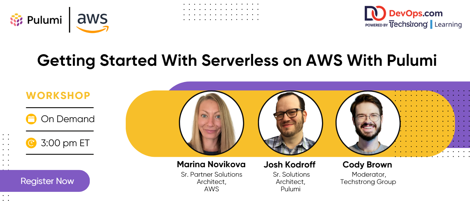 Getting Started With Serverless on AWS With Pulumi - Sign Up