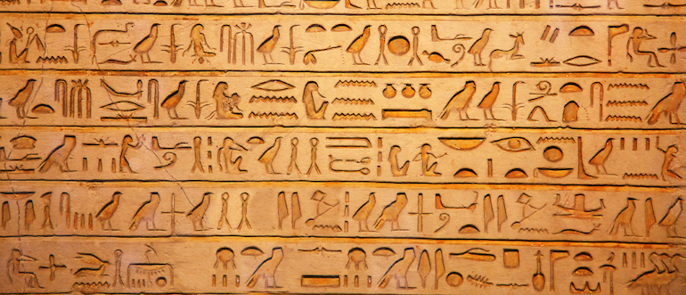 hieroglyphs on the wall