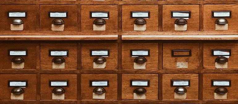 old school library catalog.